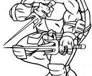 Coloriage Tortue Ninja armé