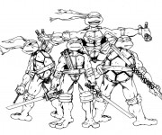 Coloriage Tortue Ninja bande dessiné