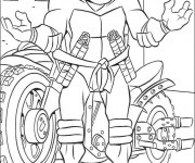 Coloriage Tortue Ninja et sa Moto