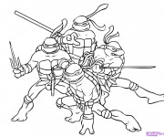 Coloriage et dessins gratuit Tortue Ninja Héros à imprimer