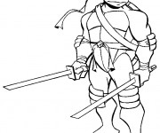 Coloriage et dessins gratuit Tortue Ninja Leonardo à imprimer