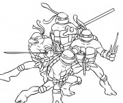 Coloriage et dessins gratuit Tortue Ninja magique à imprimer