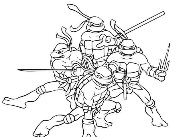 Coloriage Tortue Ninja magique dessin gratuit à imprimer