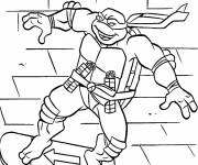 Coloriage Tortue Ninja Michelangelo en skate