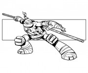 Coloriage Tortue Ninja Raphael en vecteur