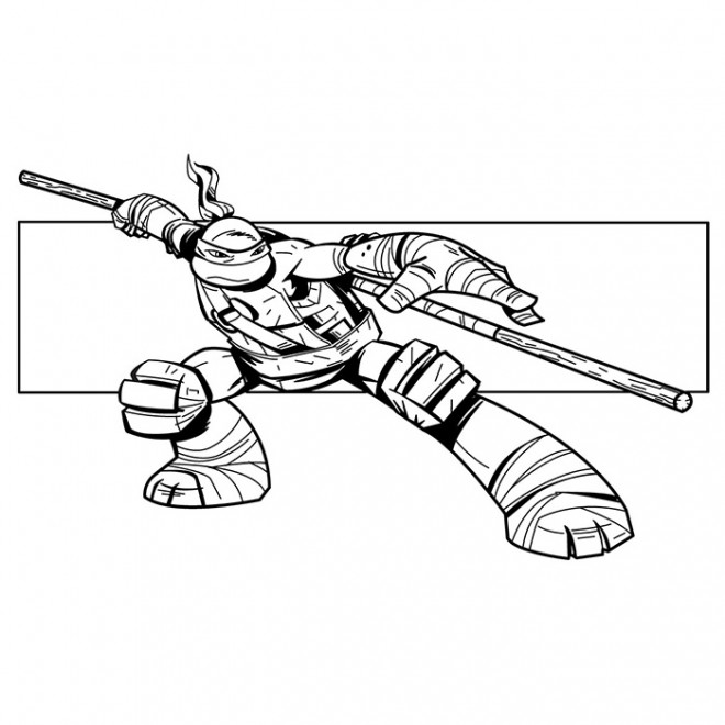 Coloriage Tortue Ninja Raphael en vecteur dessin gratuit à imprimer
