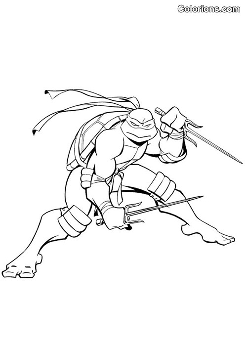 Coloriage Tortue Ninja gratuit à imprimer liste 20 à 40