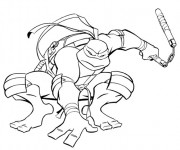 Coloriage Tortue Ninja Raphael s&eacute;rieux