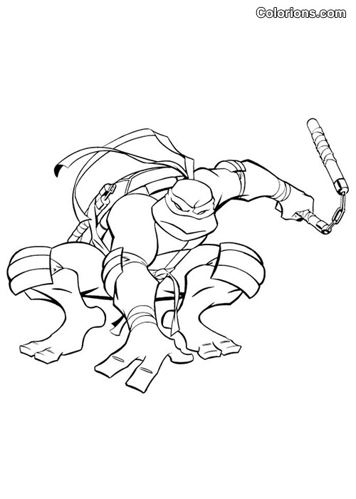 Coloriage Tortue Ninja Raphael sérieux dessin gratuit à imprimer