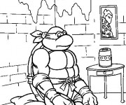 Coloriage Tortue Ninja se repose