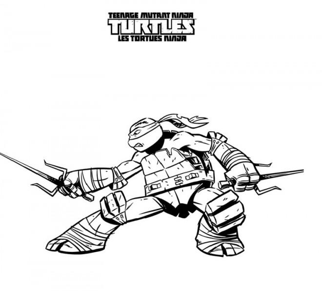 Coloriage Tortue Ninja tout puissant dessin gratuit à imprimer