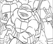 Coloriage Tortues Ninja dessin anim&eacute;