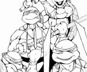 Coloriage Tortues Ninja mutantes adolescentes drôles