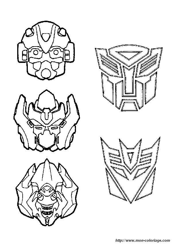 Coloriage et dessins gratuits Têtes des Transformers à imprimer