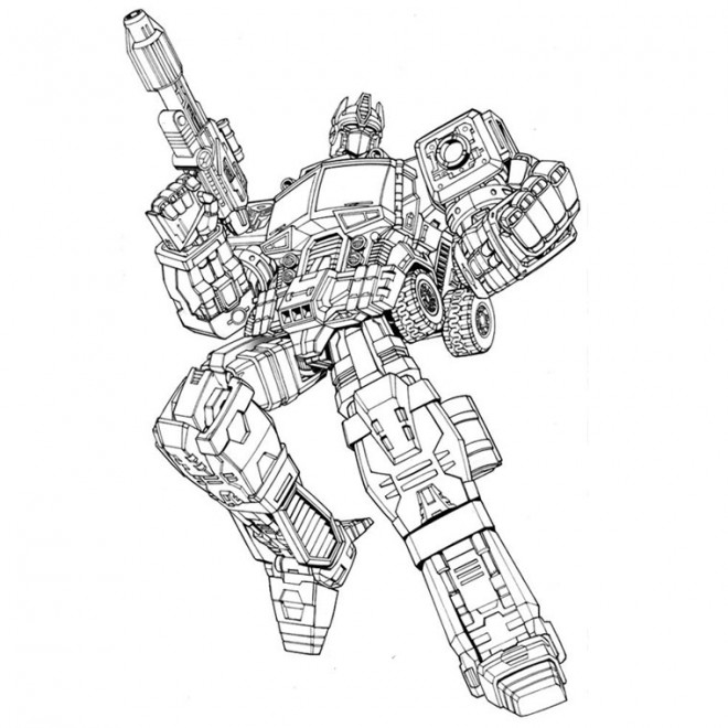 Coloriage Transformers Optimus Prime dessin gratuit à imprimer