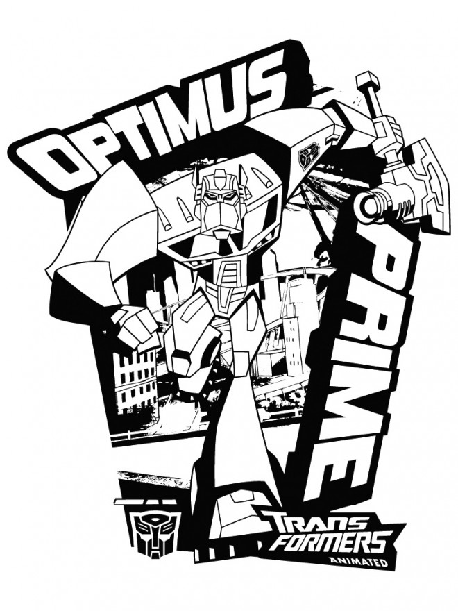 Coloriage Transformers Optimus Prime Logo dessin gratuit à imprimer