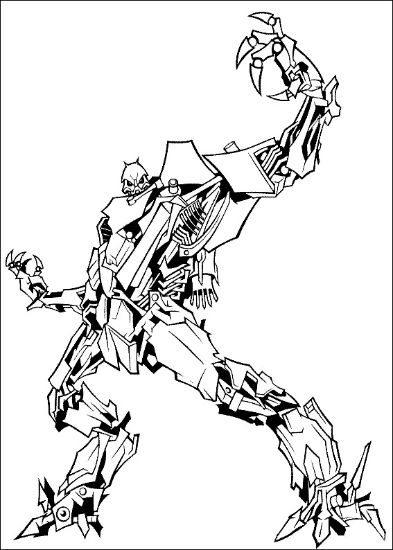 Coloriage Transformers Robot Méchant Dessin Gratuit à Imprimer