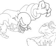 Coloriage La bataille de Venom Vs Spiderman