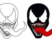 Coloriage et dessins gratuit Masque de Venom avec un mod&egrave;le en couleurs à imprimer