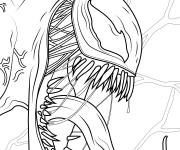 Coloriage T&ecirc;te de venin avec des dents ac&eacute;r&eacute;es