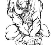 Coloriage Venom assis