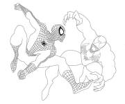 Coloriage Venom attaquant Spiderman gratuit