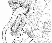 Coloriage Venom avec sa bouche effrayante