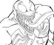 Coloriage Venom avec sa longue tangue 