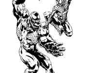 Coloriage Venom contre Spiderman &agrave; color