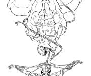 Coloriage venom contre Spiderman &agrave; imprimer