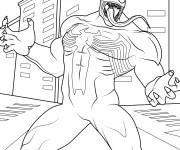 Coloriage Venom effrayant avec la langue sortie