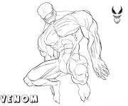 Coloriage venom en costume noire