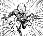 Coloriage Venom en courant rapidement