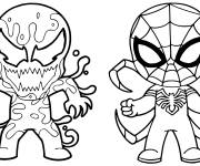 Coloriage Venom et Spiderman de dessin anim&eacute;