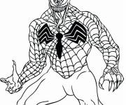 Coloriage Venom qui domine Spiderman