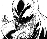 Coloriage Venom qui fait peur