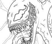 Coloriage Visage de Venom effrayant avec motifs