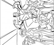 Coloriage Les  h&eacute;ros de X-Men avec Professeur Xavier