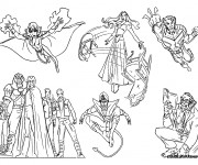 Coloriage Les H&eacute;ros de X-Men stylis&eacute;