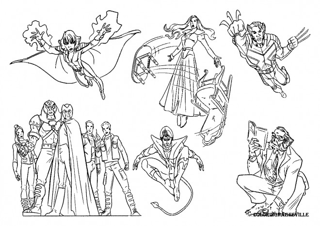Coloriage et dessins gratuits Les Héros de X-Men stylisé à imprimer