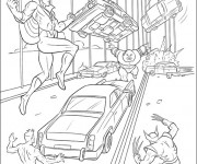Coloriage Sc&egrave;ne de Combat X-Men