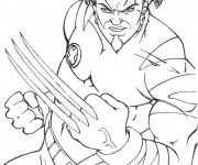 Coloriage Wolverine Super H&eacute;ro au crayon
