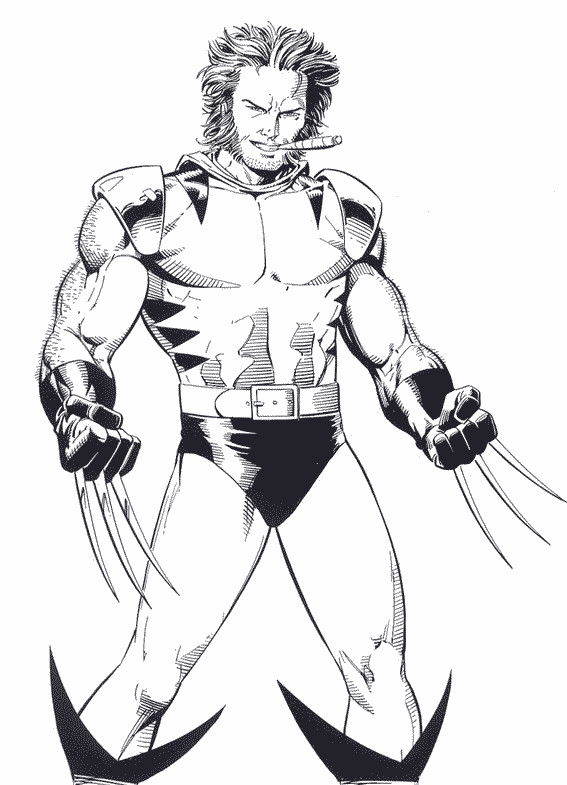 Coloriage XMen Wolverine extraordinaire dessin gratuit à imprimer