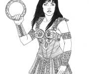 Coloriage Fille Xena super h&eacute;ros