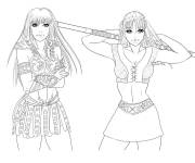 Coloriage et dessins gratuit Filles guerri&egrave;re Xena et Gabrielle à imprimer