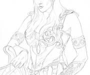 Coloriage et dessins gratuit Guerri&egrave;re Xena styl&eacute; à imprimer