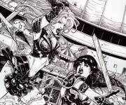 Coloriage La bataille de la guerri&egrave;re Xena
