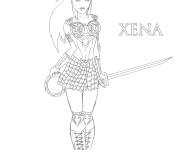 Coloriage et dessins gratuit Portrait princesse Xena avec &eacute;p&eacute;e à imprimer