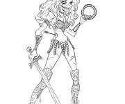 Coloriage Princesse Xena en style zombie