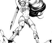 Coloriage et dessins gratuit Red Sonja super-h&eacute;ro&iuml;ne de la s&eacute;rie Xena à imprimer